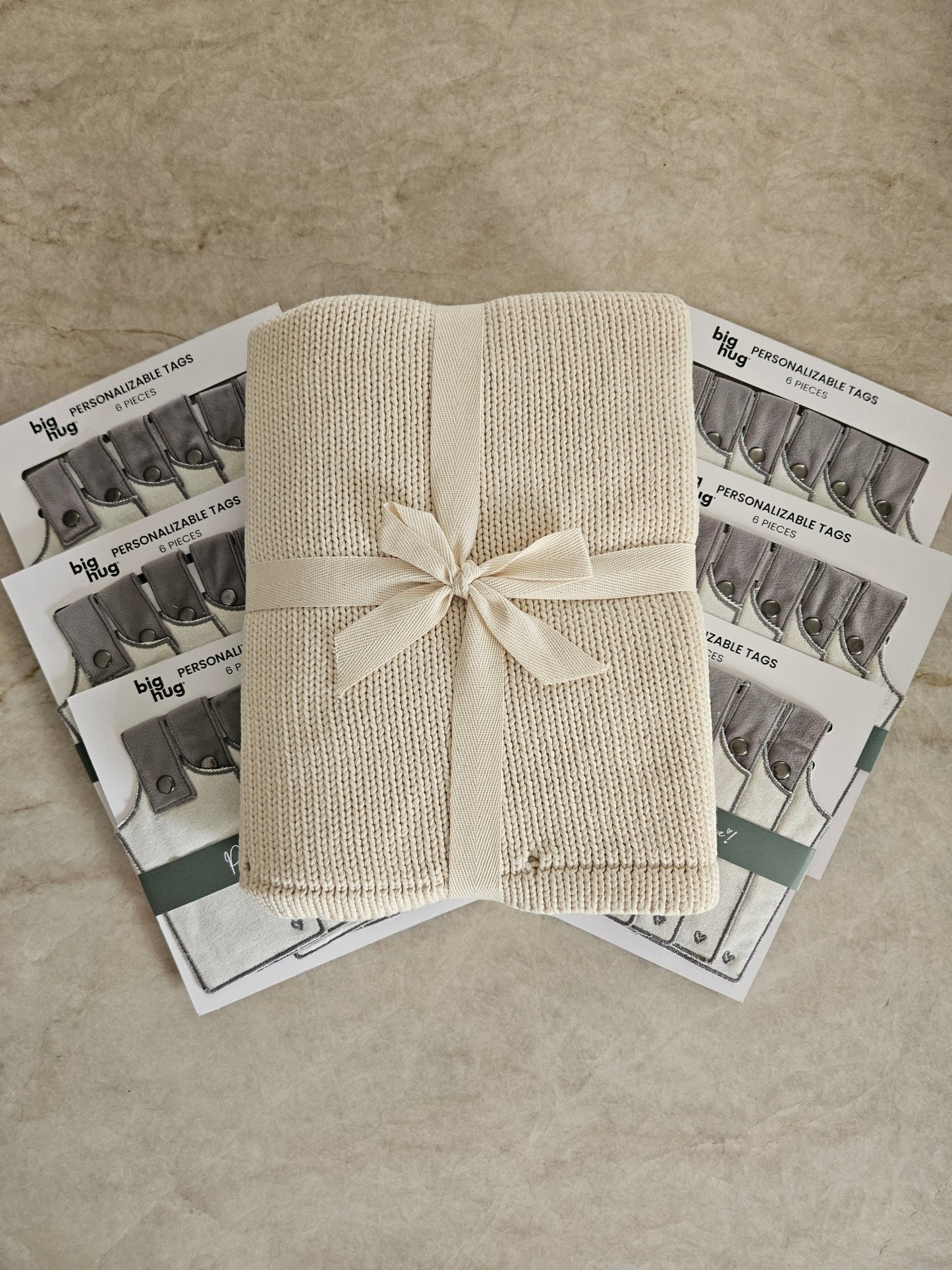 Big Hug® Bundle: Big Hug® Lap Blanket + Additional Tags CREAM